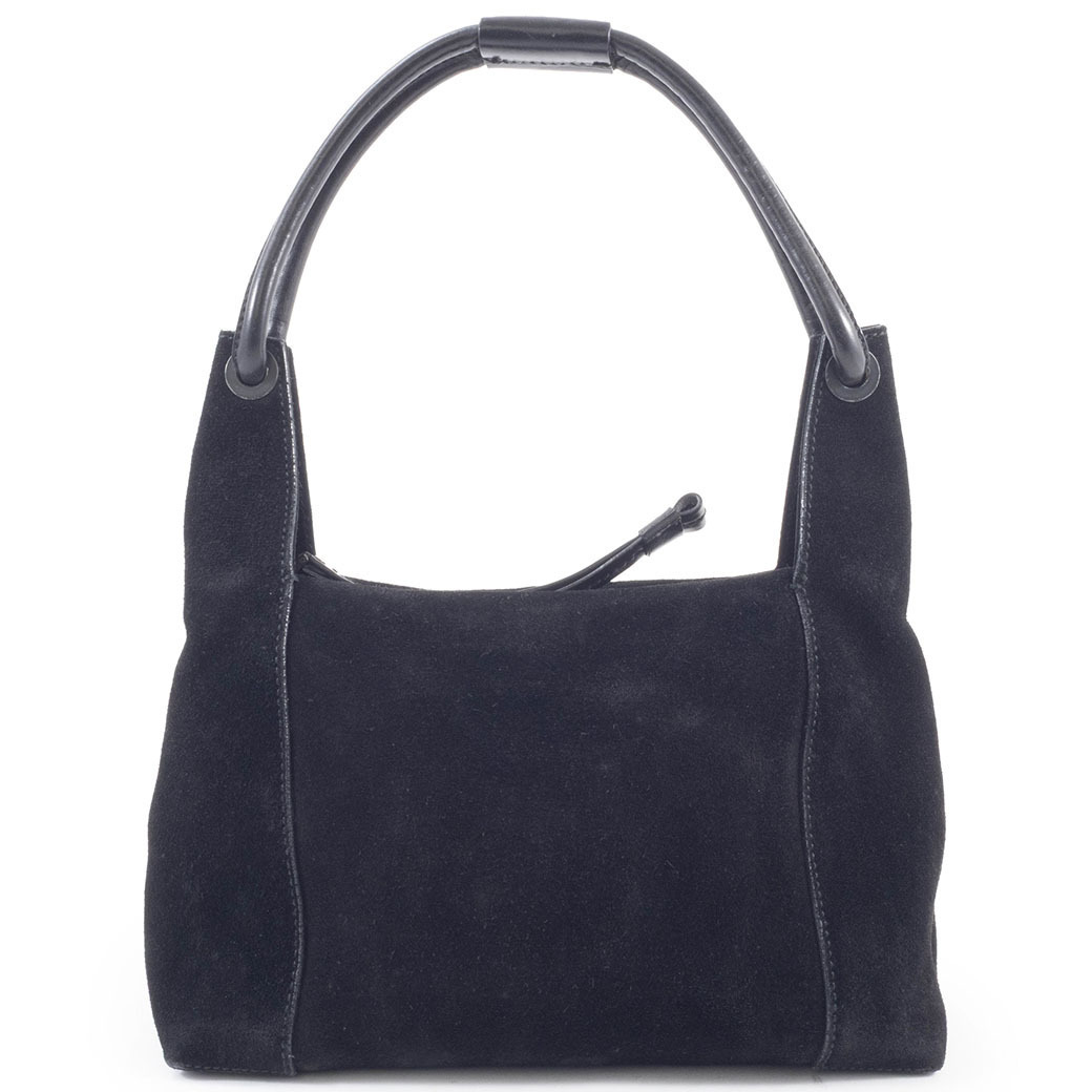 Gucci Bag Tote Shoulder Suede Black